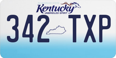 KY license plate 342TXP