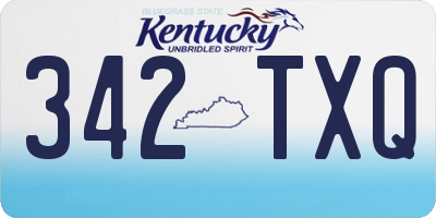 KY license plate 342TXQ