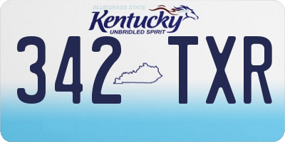 KY license plate 342TXR