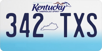 KY license plate 342TXS