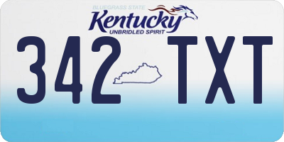 KY license plate 342TXT