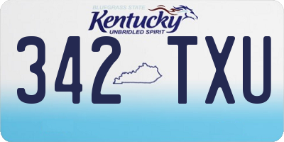 KY license plate 342TXU