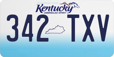 KY license plate 342TXV