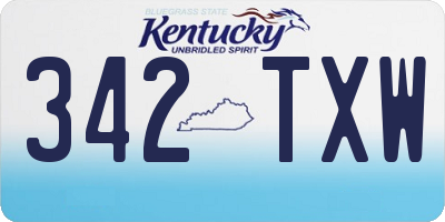 KY license plate 342TXW
