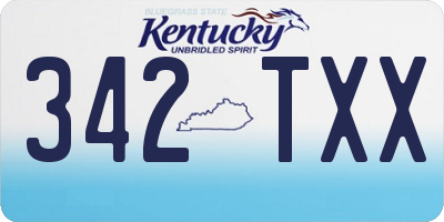 KY license plate 342TXX