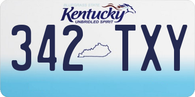 KY license plate 342TXY