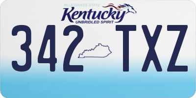 KY license plate 342TXZ