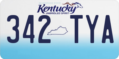 KY license plate 342TYA
