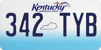 KY license plate 342TYB
