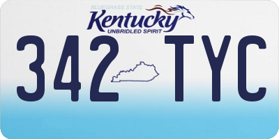 KY license plate 342TYC