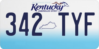 KY license plate 342TYF