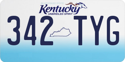 KY license plate 342TYG