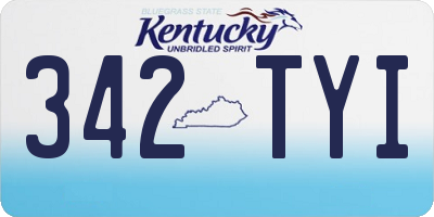 KY license plate 342TYI