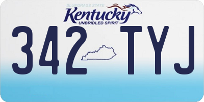KY license plate 342TYJ