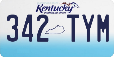 KY license plate 342TYM