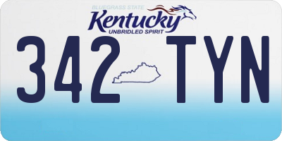 KY license plate 342TYN