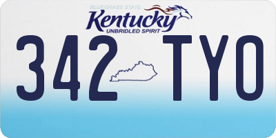 KY license plate 342TYO