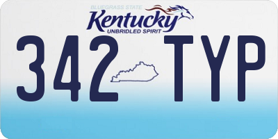 KY license plate 342TYP