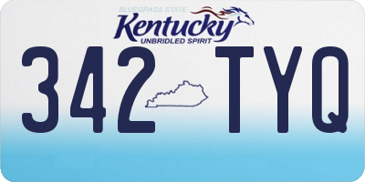 KY license plate 342TYQ