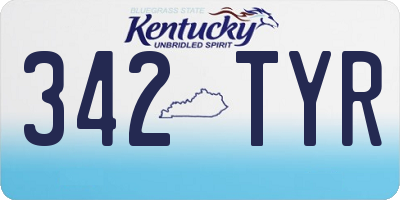 KY license plate 342TYR