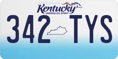 KY license plate 342TYS