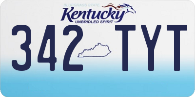 KY license plate 342TYT