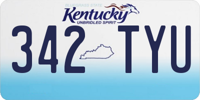 KY license plate 342TYU