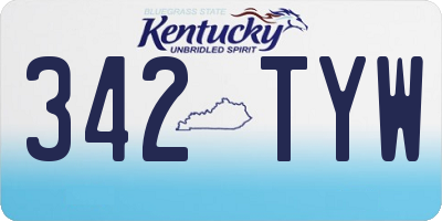 KY license plate 342TYW