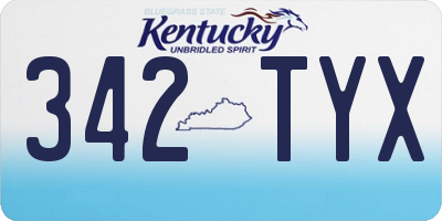 KY license plate 342TYX
