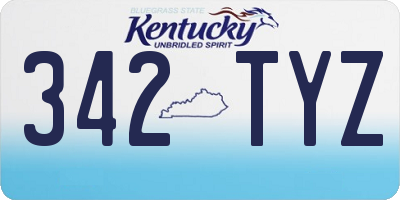 KY license plate 342TYZ