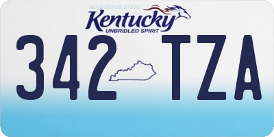 KY license plate 342TZA