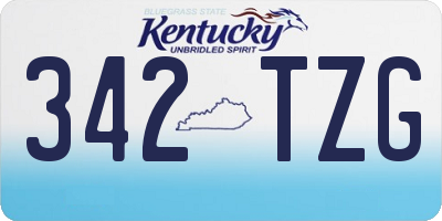KY license plate 342TZG