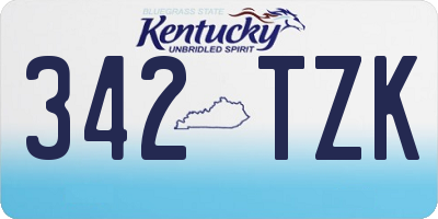 KY license plate 342TZK