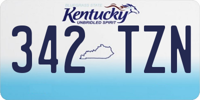 KY license plate 342TZN