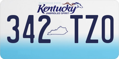 KY license plate 342TZO