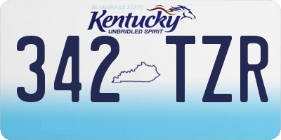 KY license plate 342TZR
