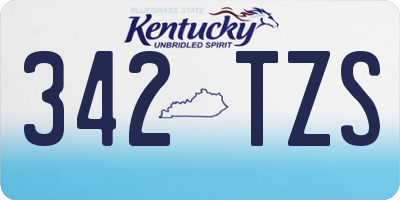 KY license plate 342TZS