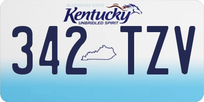 KY license plate 342TZV