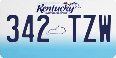 KY license plate 342TZW
