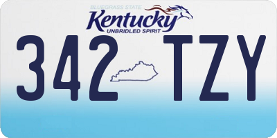 KY license plate 342TZY