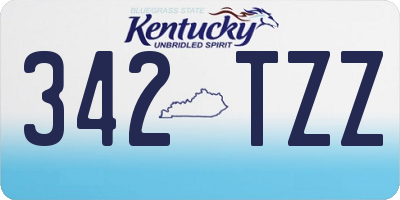 KY license plate 342TZZ