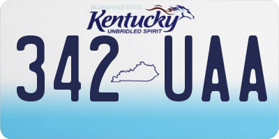KY license plate 342UAA