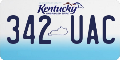 KY license plate 342UAC