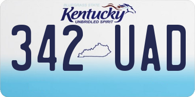 KY license plate 342UAD