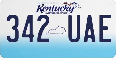 KY license plate 342UAE