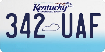 KY license plate 342UAF