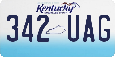 KY license plate 342UAG