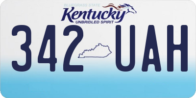 KY license plate 342UAH