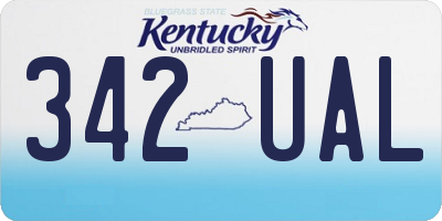 KY license plate 342UAL