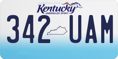 KY license plate 342UAM